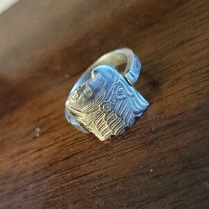 Silver Egyptian Alpaca Spoon Ring